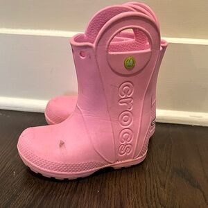 CROCS Kids Light Pink Rain Boots